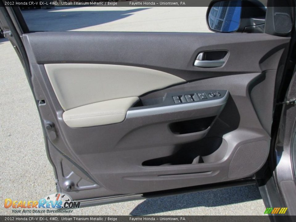 2012 Honda CR-V EX-L 4WD Urban Titanium Metallic / Beige Photo #6