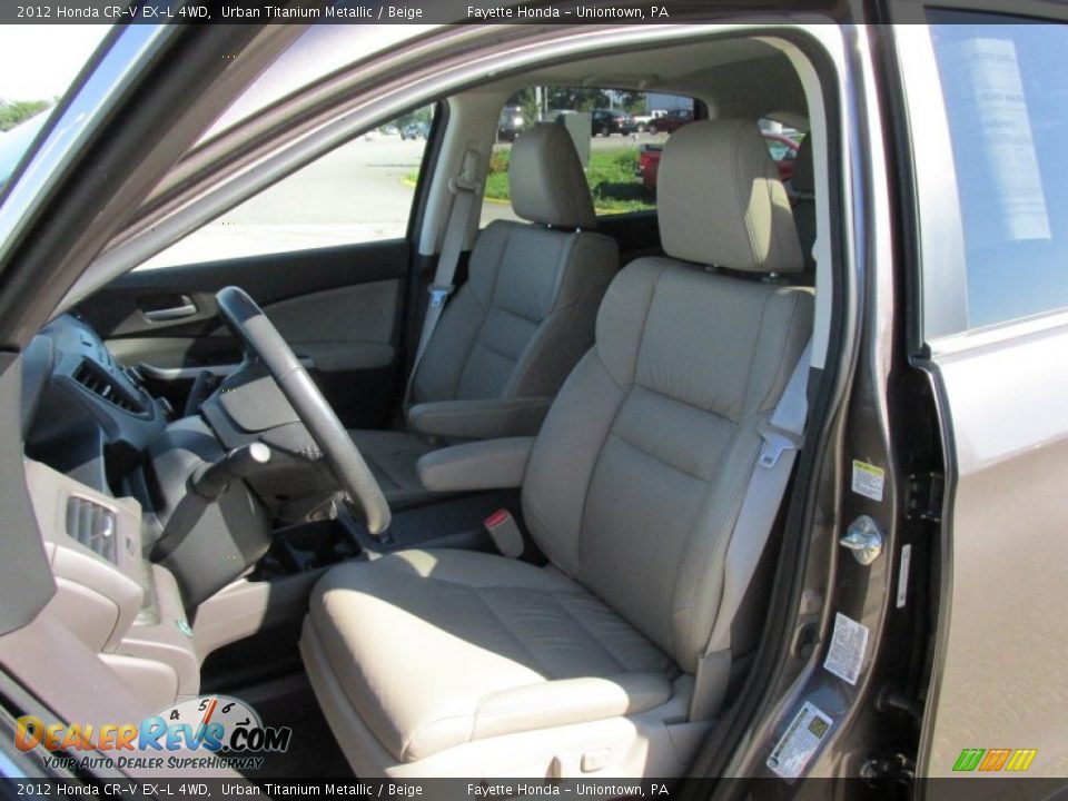 2012 Honda CR-V EX-L 4WD Urban Titanium Metallic / Beige Photo #7