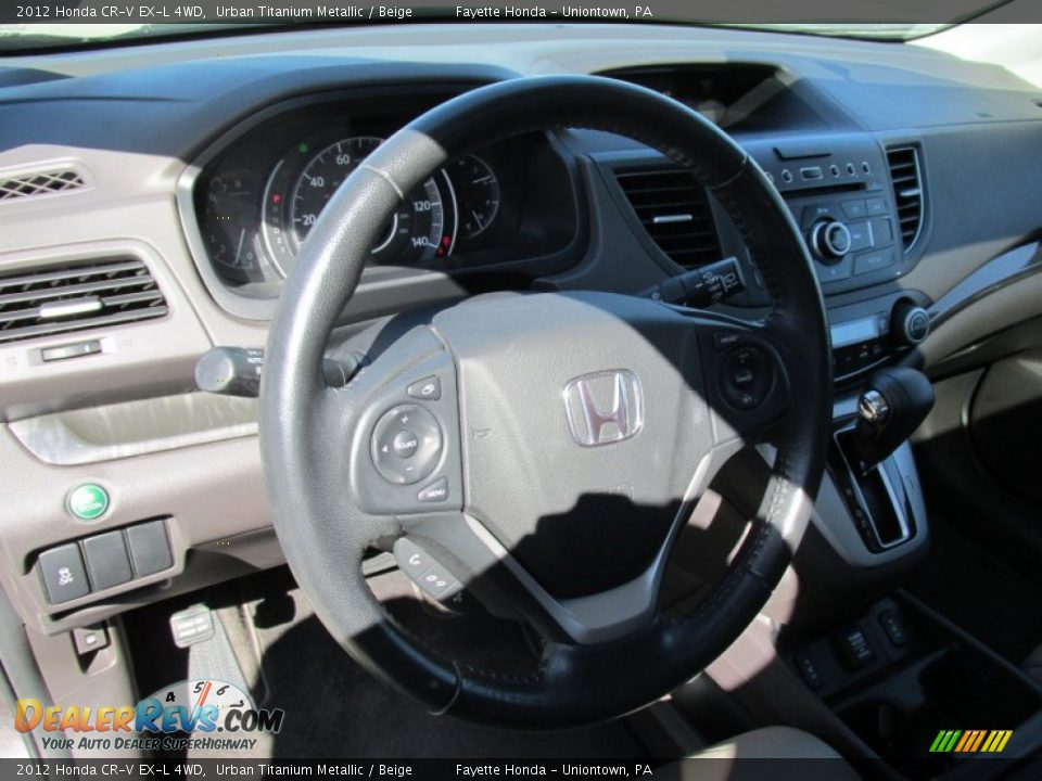 2012 Honda CR-V EX-L 4WD Urban Titanium Metallic / Beige Photo #11
