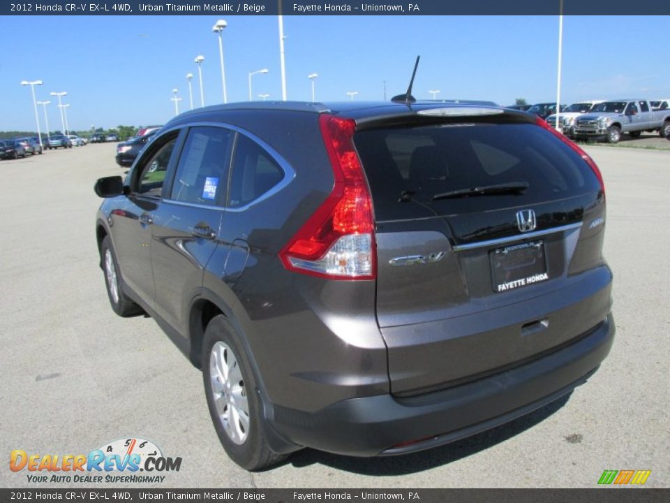 2012 Honda CR-V EX-L 4WD Urban Titanium Metallic / Beige Photo #18