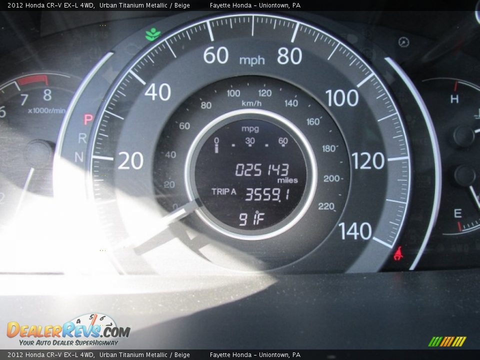 2012 Honda CR-V EX-L 4WD Urban Titanium Metallic / Beige Photo #20