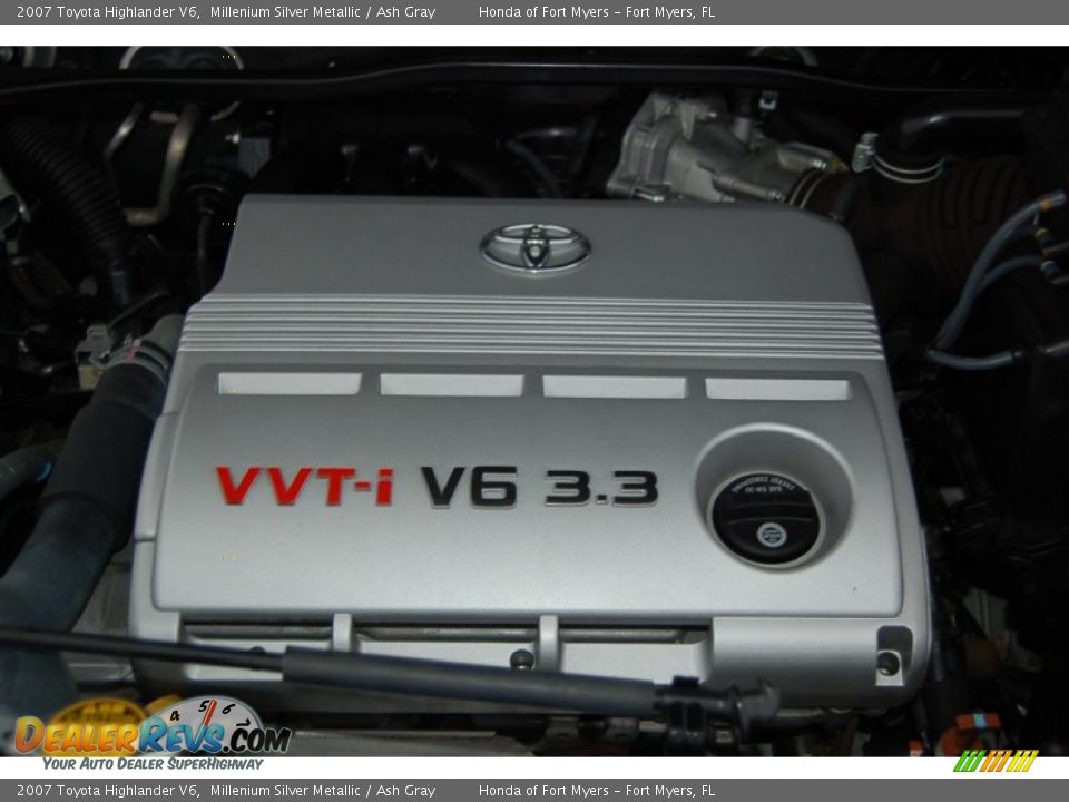 2007 Toyota Highlander V6 Millenium Silver Metallic / Ash Gray Photo #33