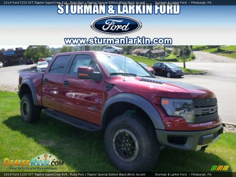2014 Ford F150 SVT Raptor SuperCrew 4x4 Ruby Red / Raptor Special Edition Black/Brick Accent Photo #1