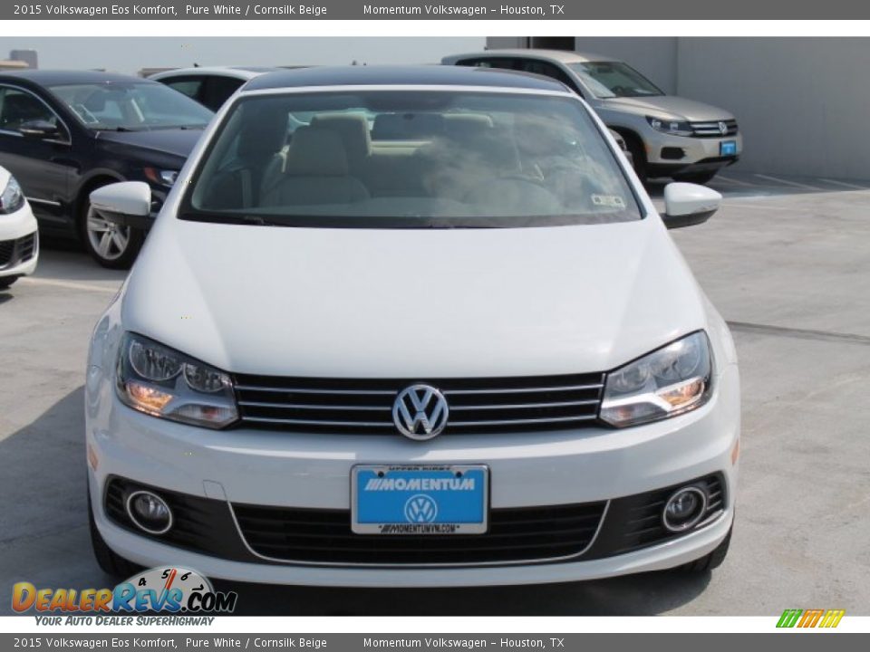 2015 Volkswagen Eos Komfort Pure White / Cornsilk Beige Photo #2