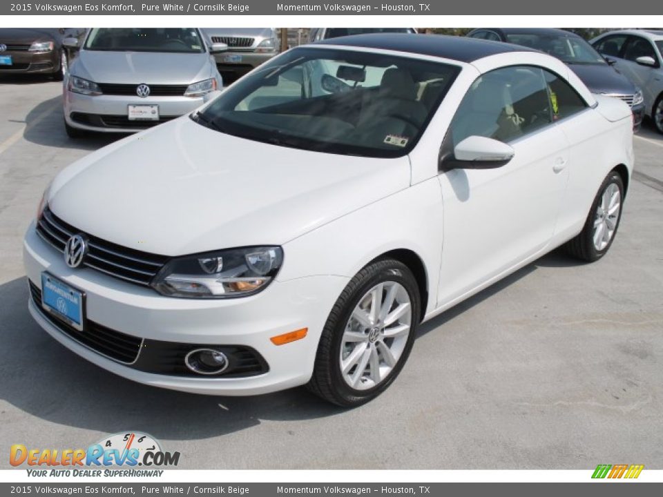 2015 Volkswagen Eos Komfort Pure White / Cornsilk Beige Photo #3