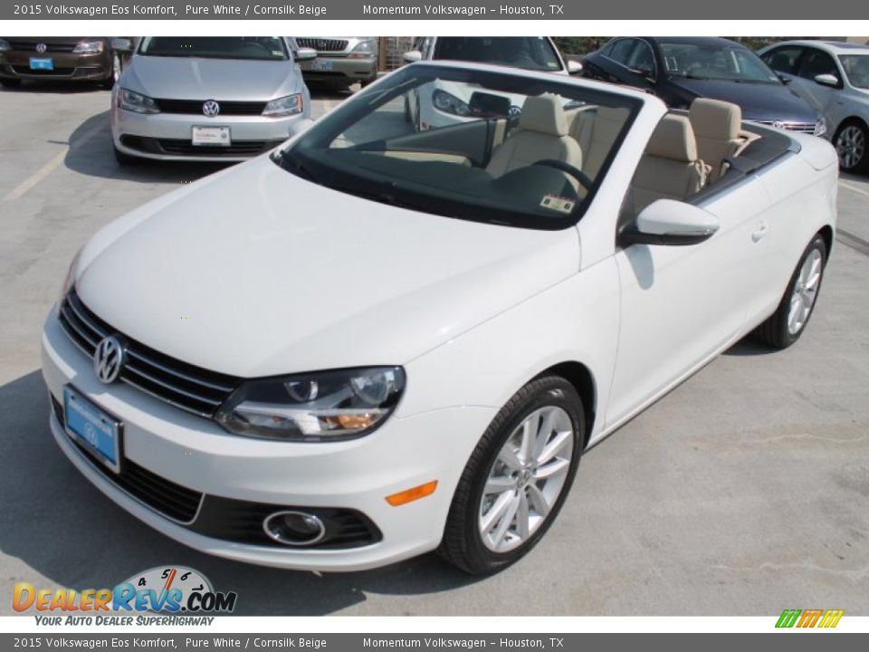 2015 Volkswagen Eos Komfort Pure White / Cornsilk Beige Photo #22