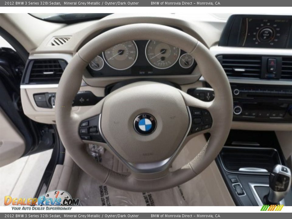 2012 BMW 3 Series 328i Sedan Mineral Grey Metallic / Oyster/Dark Oyster Photo #25
