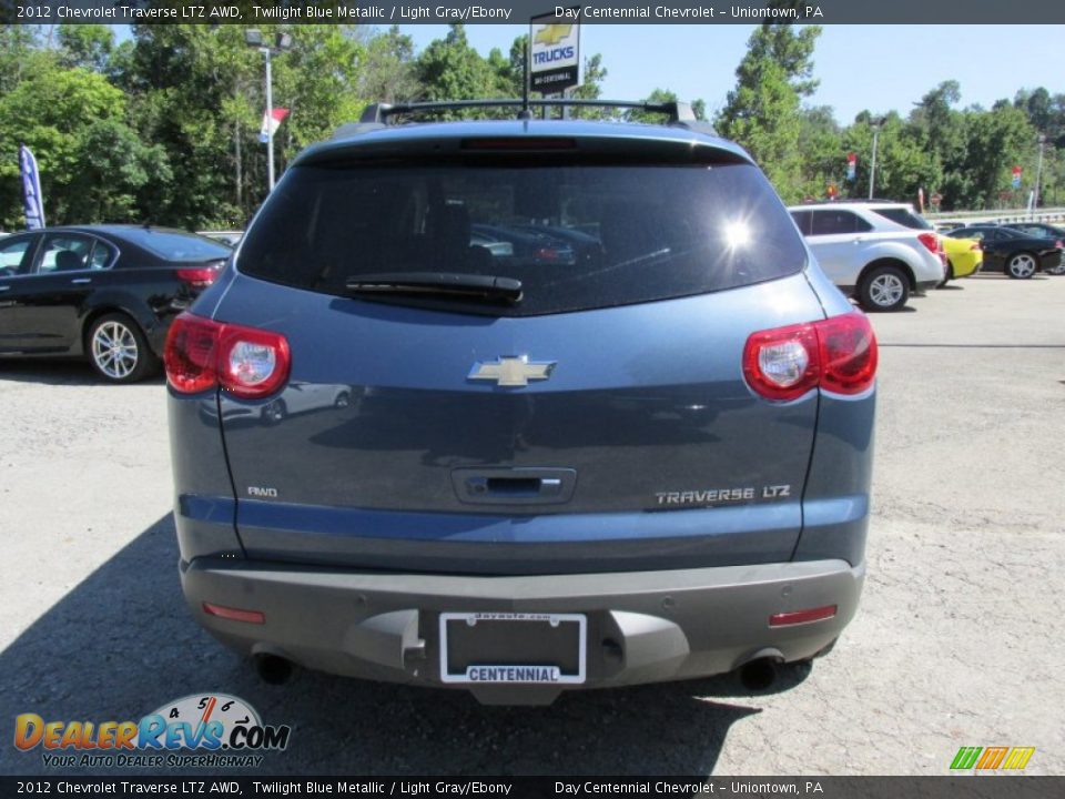 2012 Chevrolet Traverse LTZ AWD Twilight Blue Metallic / Light Gray/Ebony Photo #6