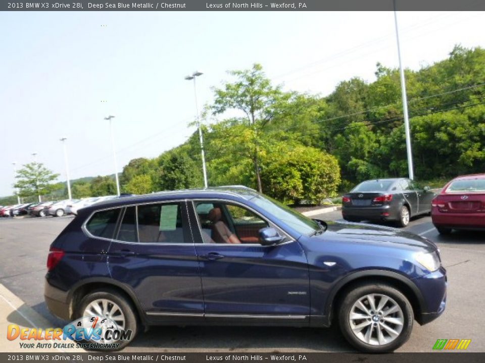 2013 BMW X3 xDrive 28i Deep Sea Blue Metallic / Chestnut Photo #4