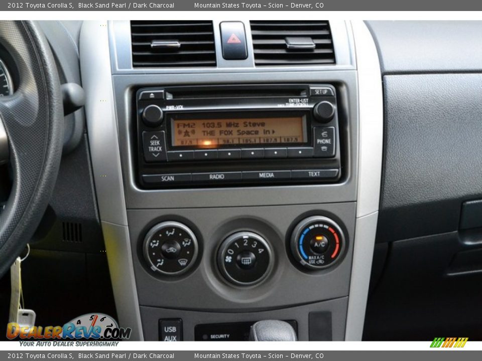 2012 Toyota Corolla S Black Sand Pearl / Dark Charcoal Photo #13