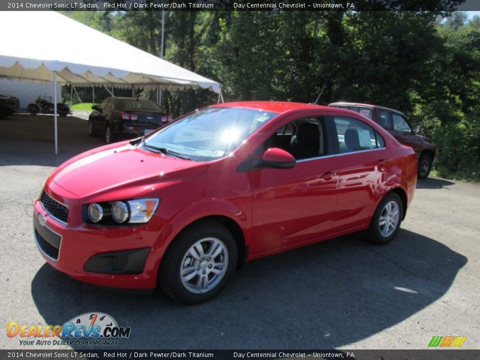 2014 Chevrolet Sonic LT Sedan Red Hot / Dark Pewter/Dark Titanium Photo #1