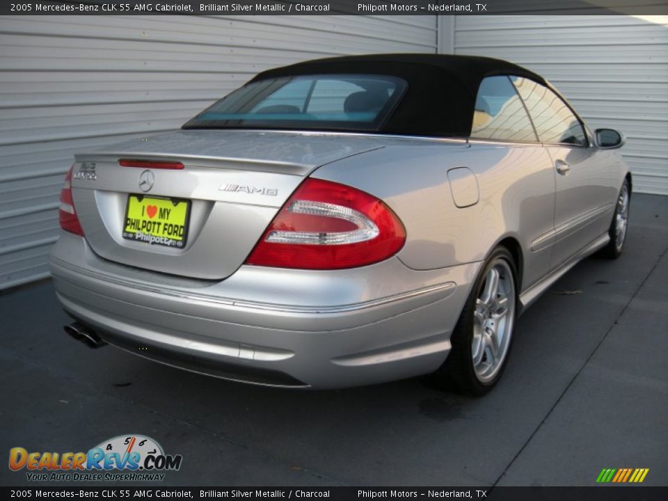 2005 Mercedes-Benz CLK 55 AMG Cabriolet Brilliant Silver Metallic / Charcoal Photo #4