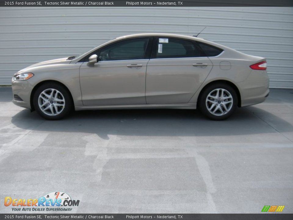 2015 Ford Fusion SE Tectonic Silver Metallic / Charcoal Black Photo #6