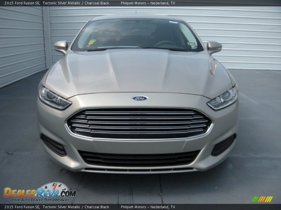 2015 Ford Fusion SE Tectonic Silver Metallic / Charcoal Black Photo #8