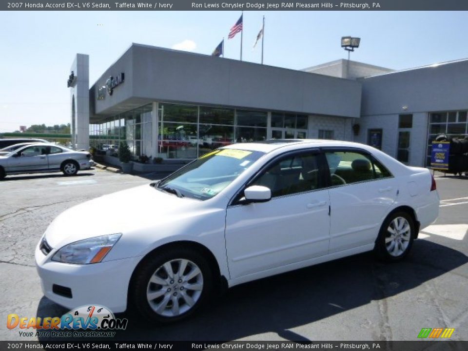 2007 Honda Accord EX-L V6 Sedan Taffeta White / Ivory Photo #1