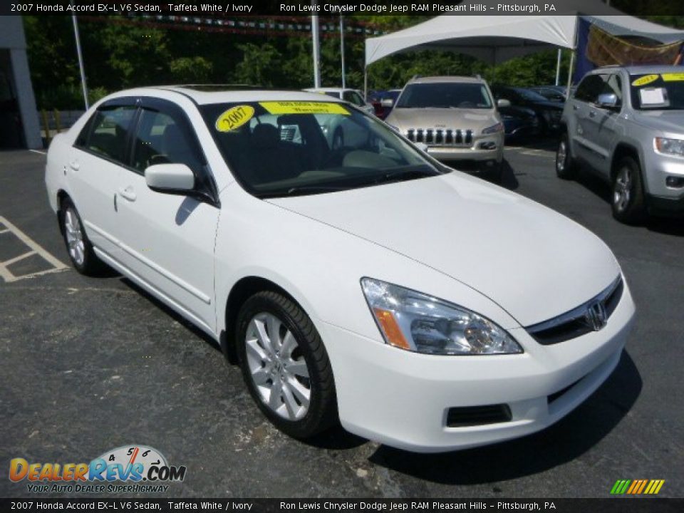 2007 Honda Accord EX-L V6 Sedan Taffeta White / Ivory Photo #7