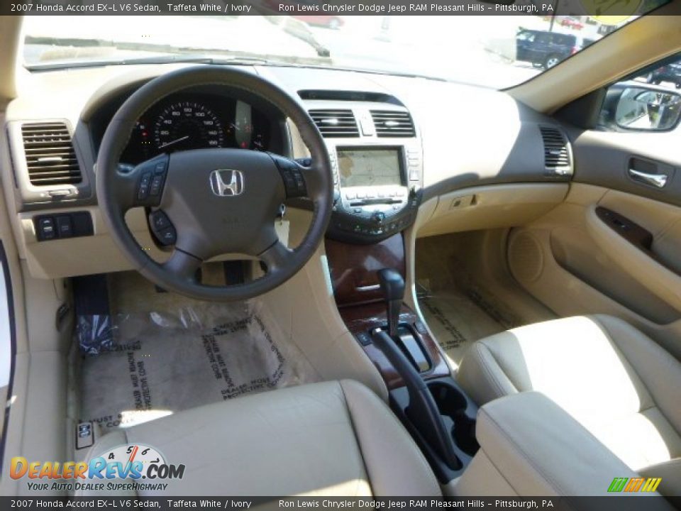 2007 Honda Accord EX-L V6 Sedan Taffeta White / Ivory Photo #12