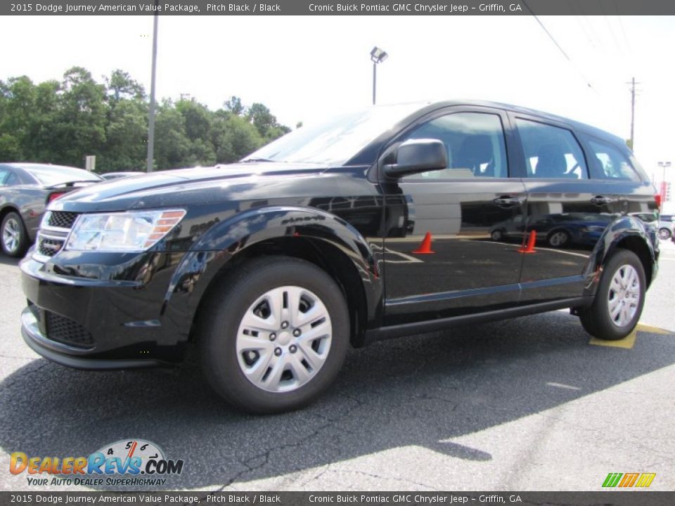 2015 Dodge Journey American Value Package Pitch Black / Black Photo #3