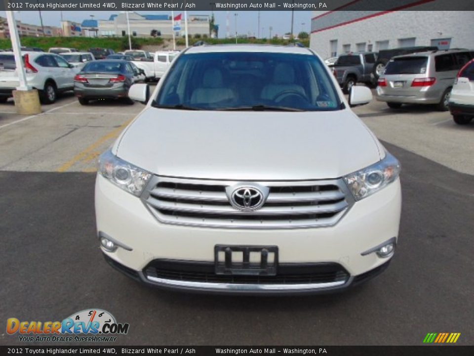 2012 Toyota Highlander Limited 4WD Blizzard White Pearl / Ash Photo #4