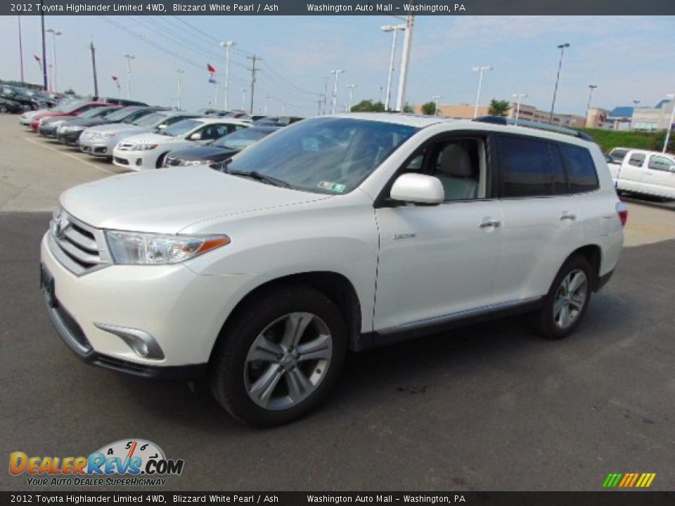 2012 Toyota Highlander Limited 4WD Blizzard White Pearl / Ash Photo #5