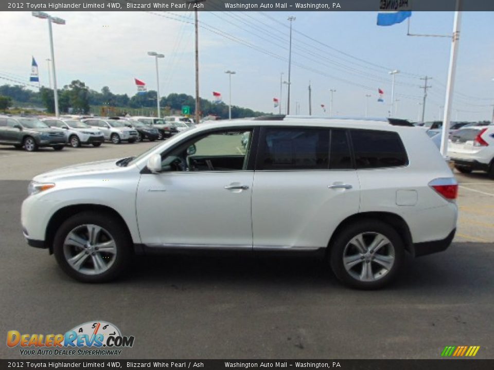 2012 Toyota Highlander Limited 4WD Blizzard White Pearl / Ash Photo #6