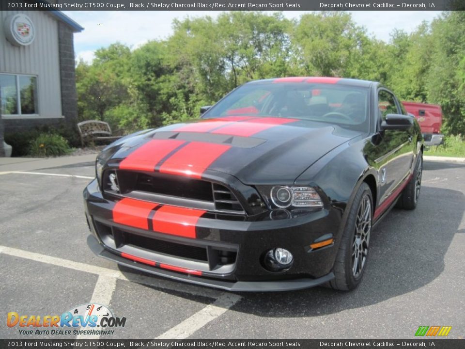 2013 Ford Mustang Shelby GT500 Coupe Black / Shelby Charcoal Black/Red Accent Recaro Sport Seats Photo #2