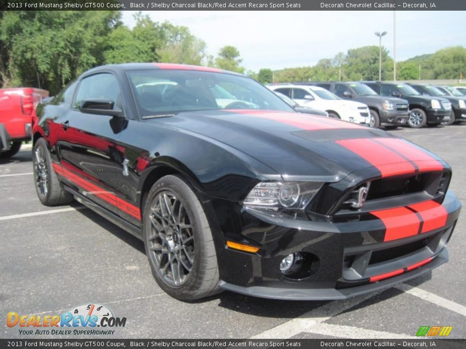 2013 Ford Mustang Shelby GT500 Coupe Black / Shelby Charcoal Black/Red Accent Recaro Sport Seats Photo #3