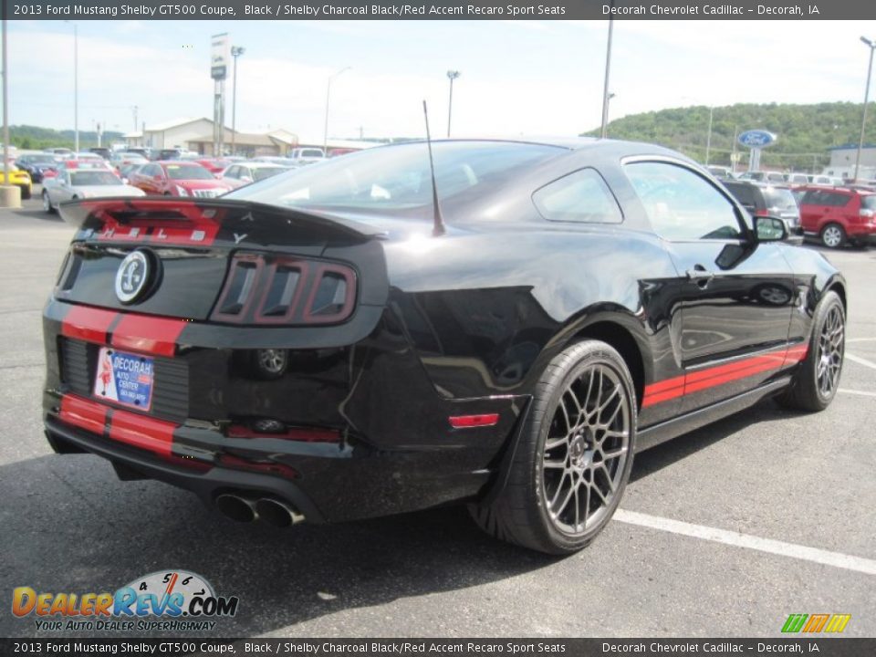 2013 Ford Mustang Shelby GT500 Coupe Black / Shelby Charcoal Black/Red Accent Recaro Sport Seats Photo #5
