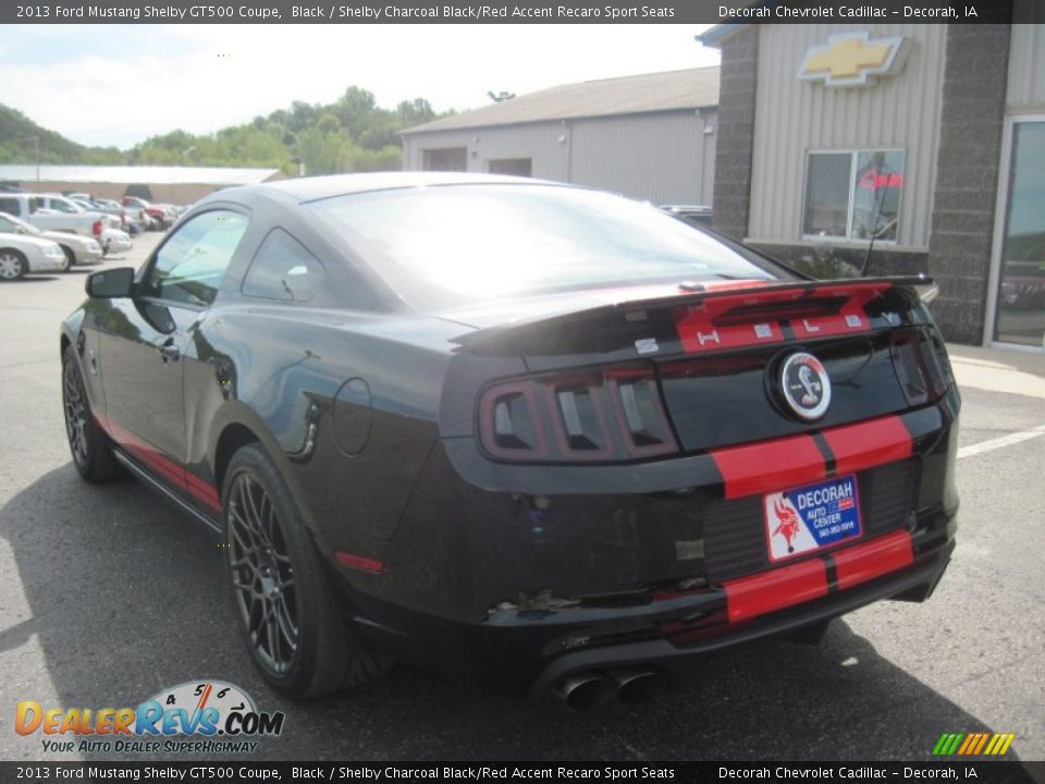 2013 Ford Mustang Shelby GT500 Coupe Black / Shelby Charcoal Black/Red Accent Recaro Sport Seats Photo #6