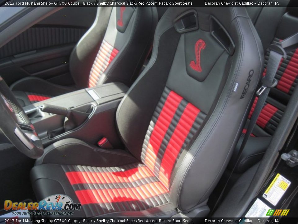 2013 Ford Mustang Shelby GT500 Coupe Black / Shelby Charcoal Black/Red Accent Recaro Sport Seats Photo #10