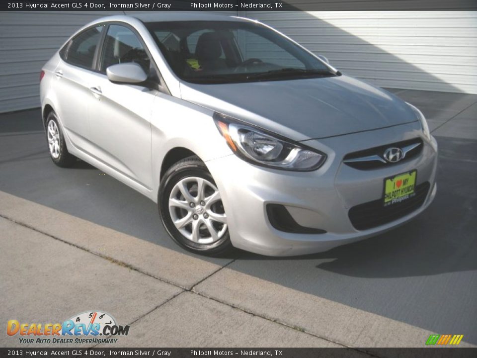 2013 Hyundai Accent GLS 4 Door Ironman Silver / Gray Photo #1