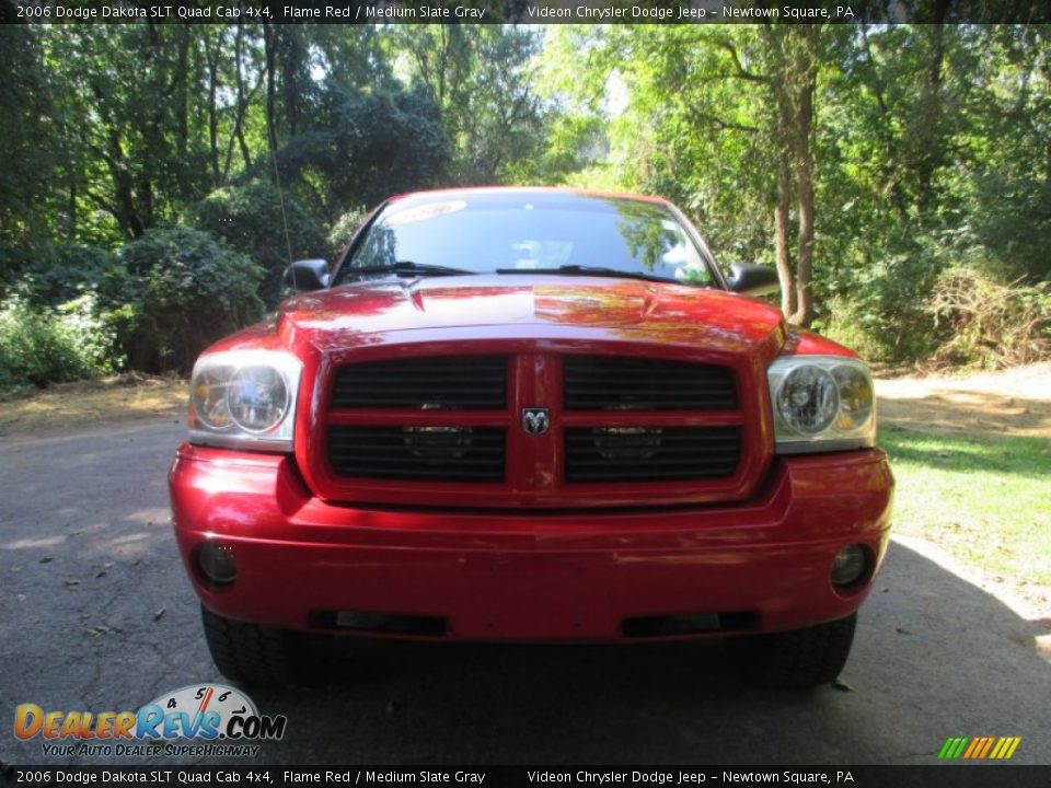 2006 Dodge Dakota SLT Quad Cab 4x4 Flame Red / Medium Slate Gray Photo #7