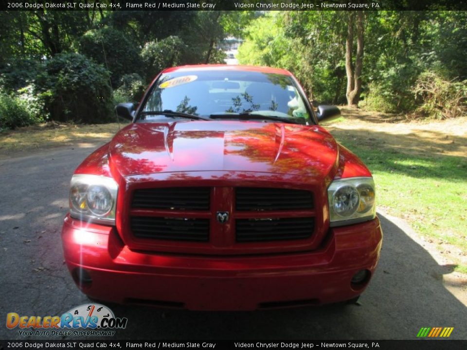 2006 Dodge Dakota SLT Quad Cab 4x4 Flame Red / Medium Slate Gray Photo #8