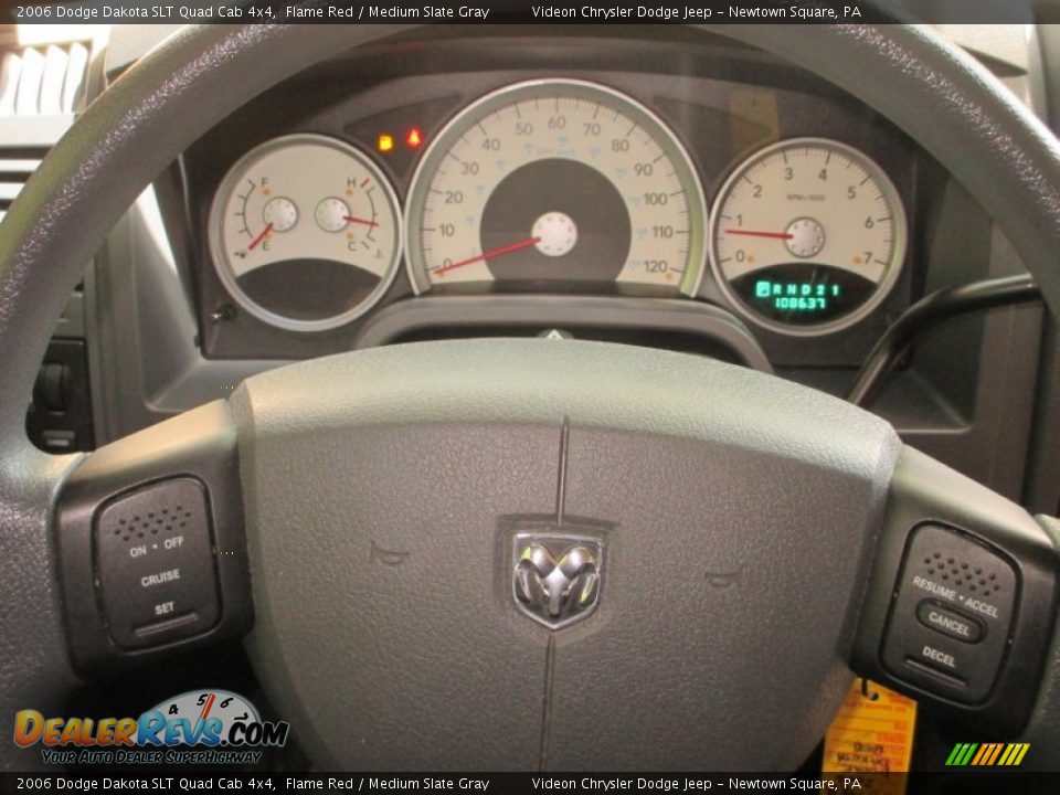 2006 Dodge Dakota SLT Quad Cab 4x4 Flame Red / Medium Slate Gray Photo #21