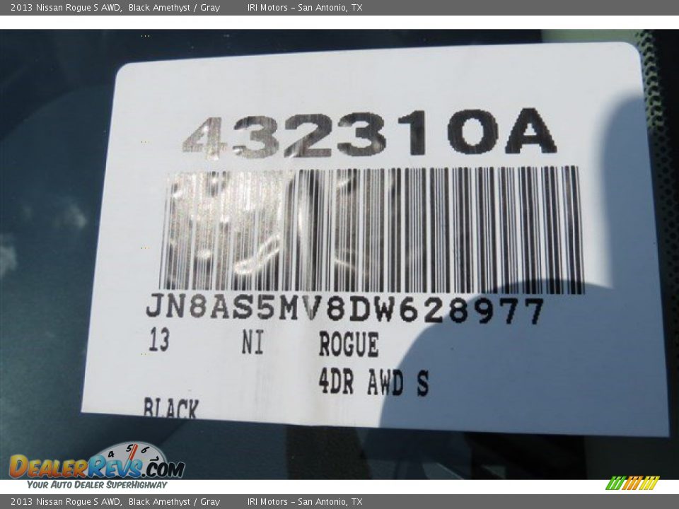 2013 Nissan Rogue S AWD Black Amethyst / Gray Photo #18