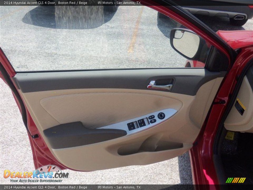 2014 Hyundai Accent GLS 4 Door Boston Red / Beige Photo #5