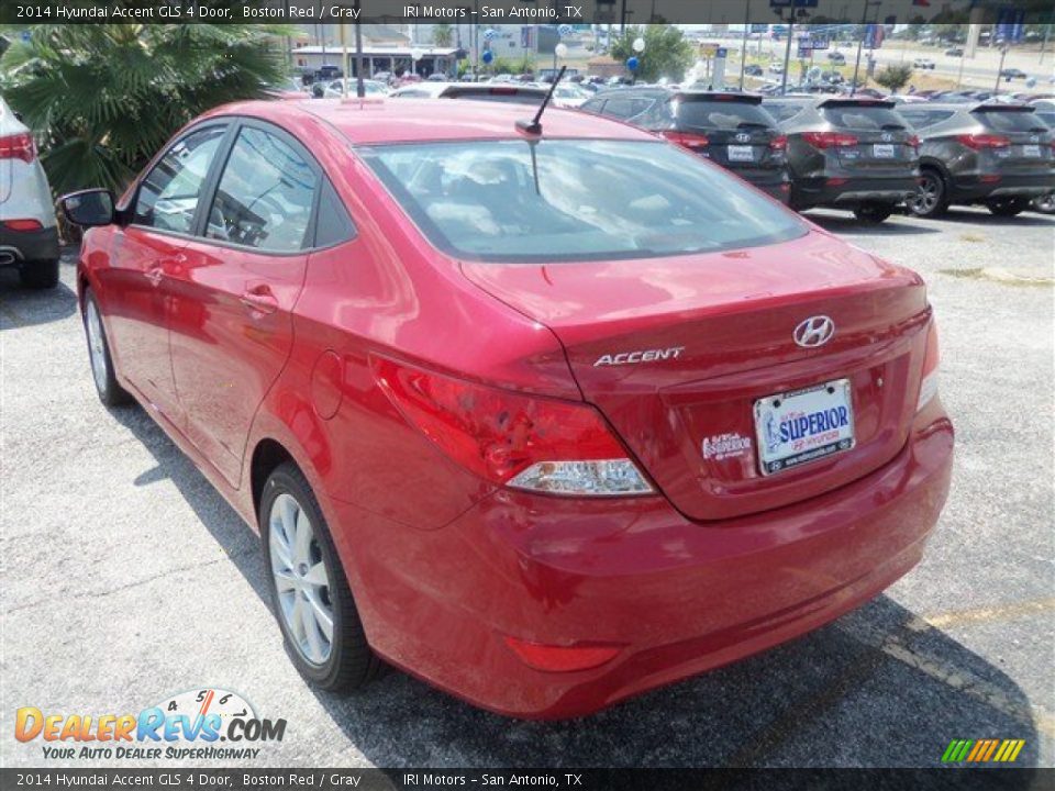 2014 Hyundai Accent GLS 4 Door Boston Red / Gray Photo #4