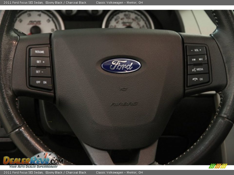 2011 Ford Focus SES Sedan Ebony Black / Charcoal Black Photo #7