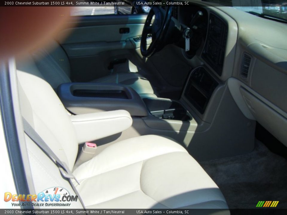 2003 Chevrolet Suburban 1500 LS 4x4 Summit White / Tan/Neutral Photo #19