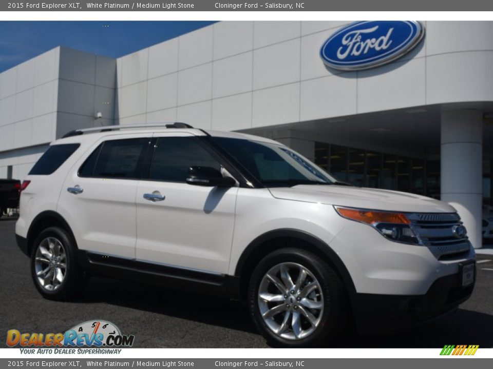 2015 Ford Explorer XLT White Platinum / Medium Light Stone Photo #1