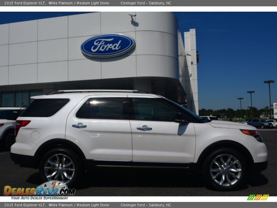 2015 Ford Explorer XLT White Platinum / Medium Light Stone Photo #2