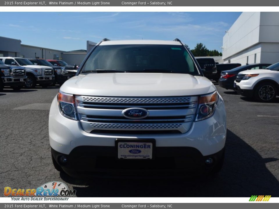 2015 Ford Explorer XLT White Platinum / Medium Light Stone Photo #4