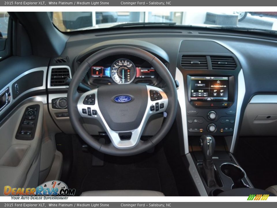 2015 Ford Explorer XLT White Platinum / Medium Light Stone Photo #13