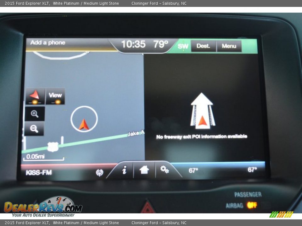 2015 Ford Explorer XLT White Platinum / Medium Light Stone Photo #18