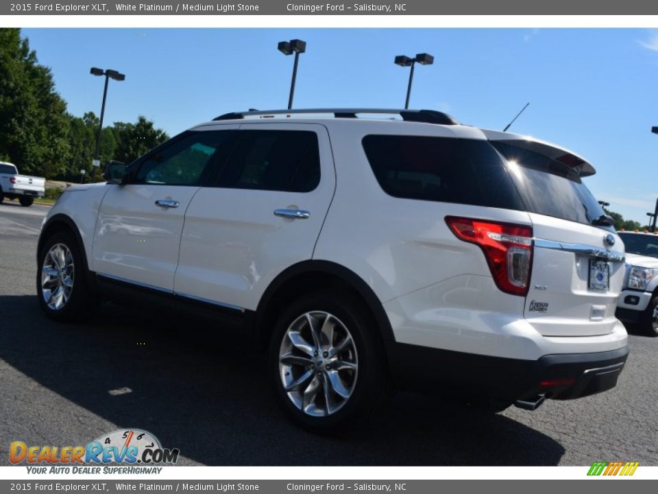 2015 Ford Explorer XLT White Platinum / Medium Light Stone Photo #30