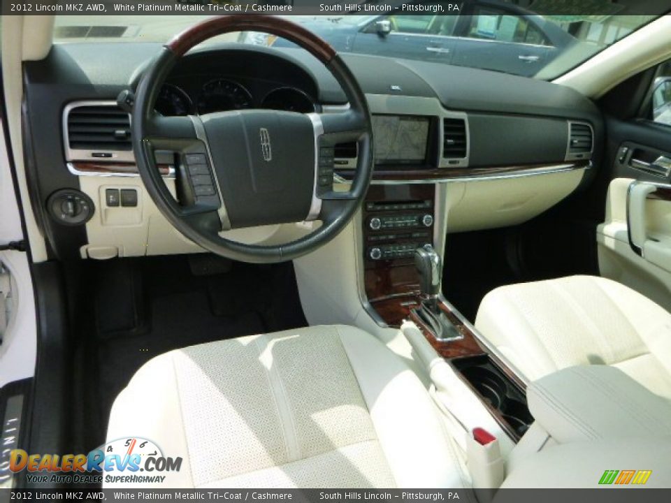 2012 Lincoln MKZ AWD White Platinum Metallic Tri-Coat / Cashmere Photo #17
