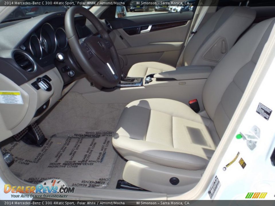 2014 Mercedes-Benz C 300 4Matic Sport Polar White / Almond/Mocha Photo #7