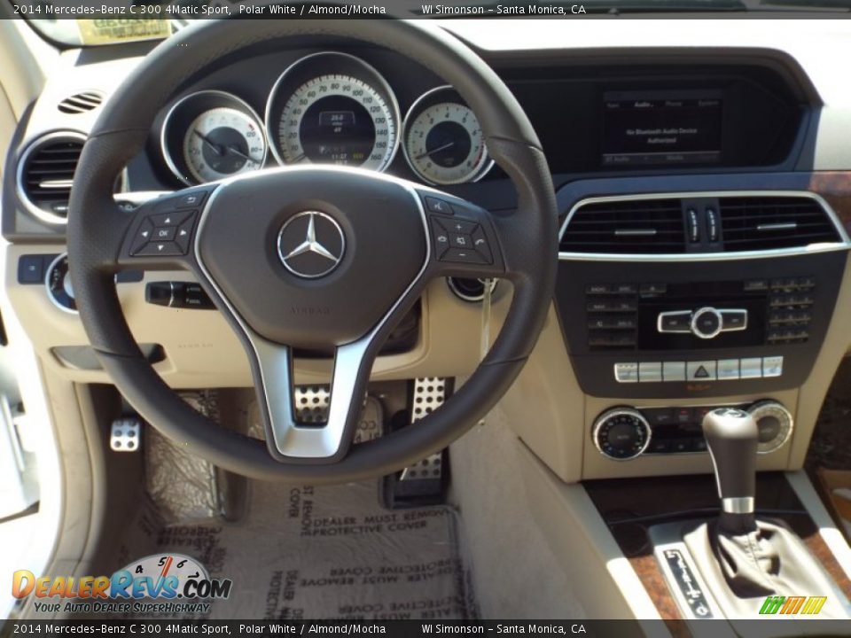 2014 Mercedes-Benz C 300 4Matic Sport Polar White / Almond/Mocha Photo #9
