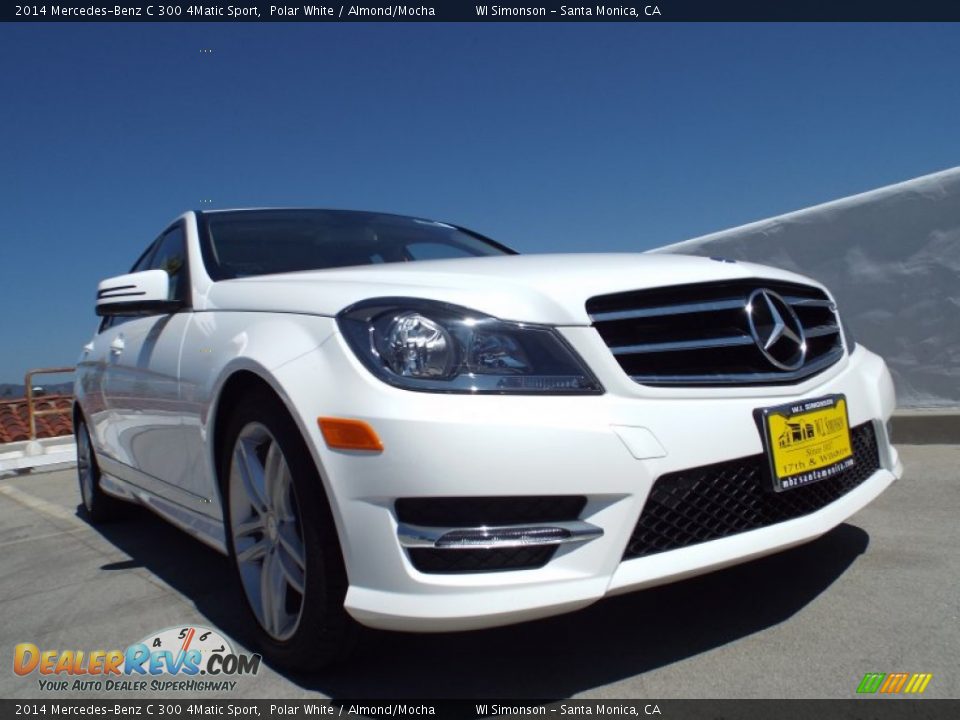 2014 Mercedes-Benz C 300 4Matic Sport Polar White / Almond/Mocha Photo #11