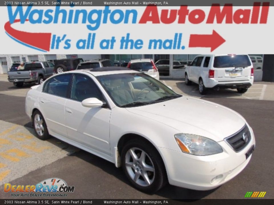 2003 Nissan Altima 3.5 SE Satin White Pearl / Blond Photo #1